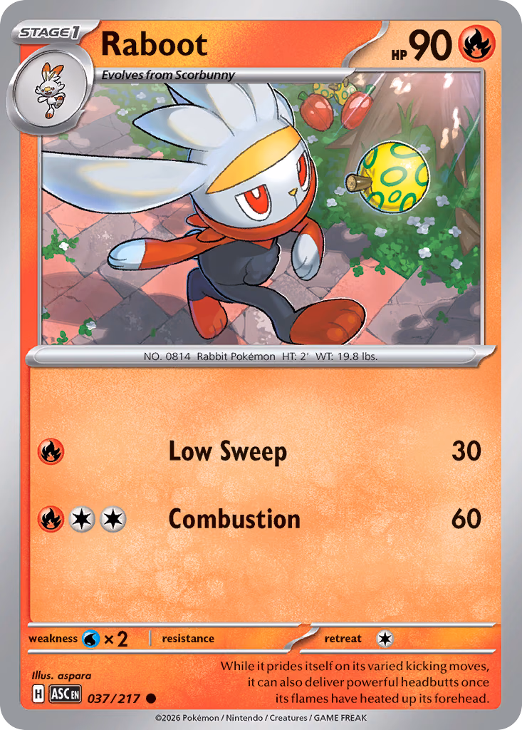 Raboot Pokemon card (037/217, Ascended Heroes)
