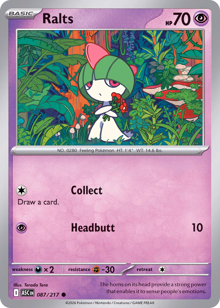 Ralts Pokemon card (087/217, Ascended Heroes)