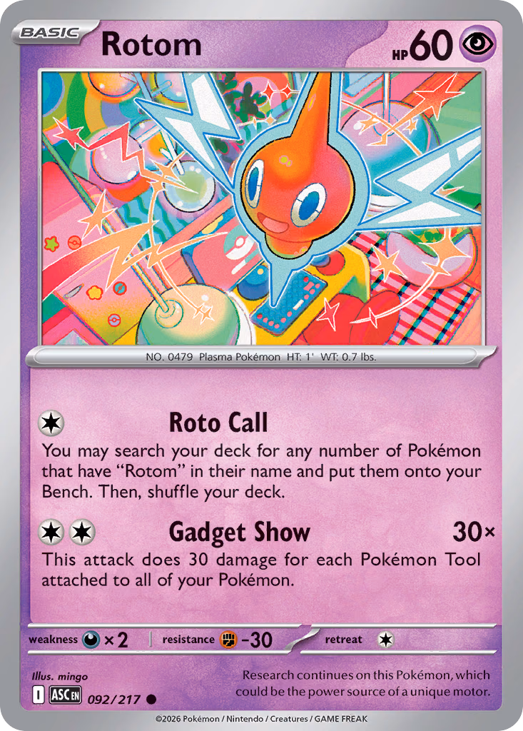 Rotom Pokemon card (092/217, Ascended Heroes)