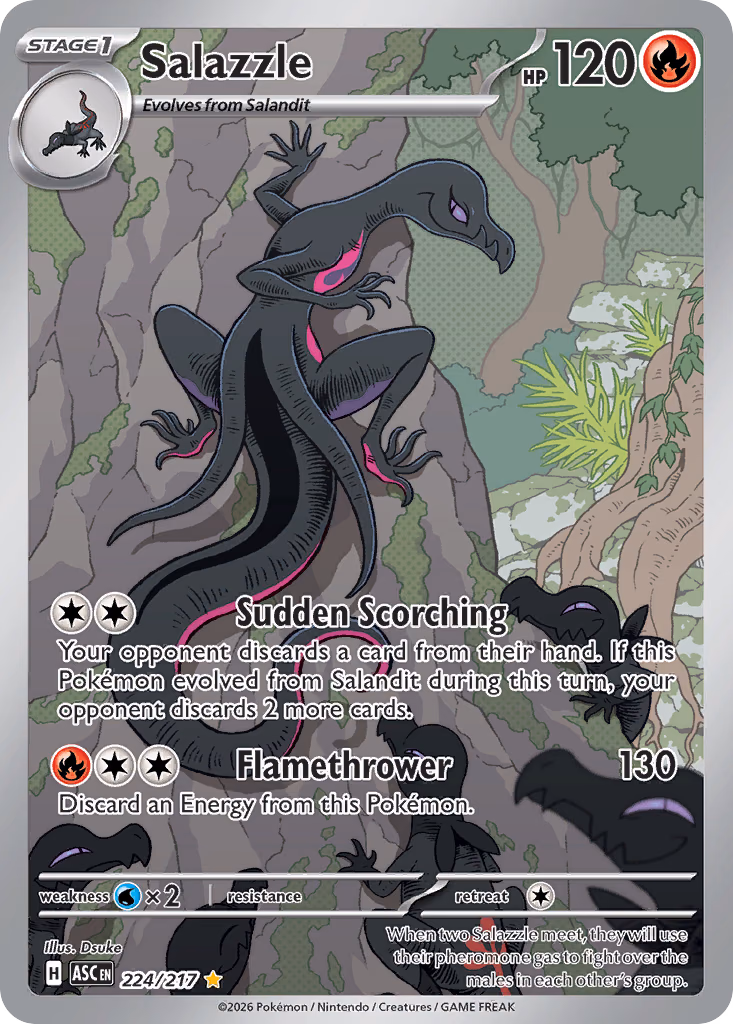 Salazzle Pokemon card (224/217, Ascended Heroes)