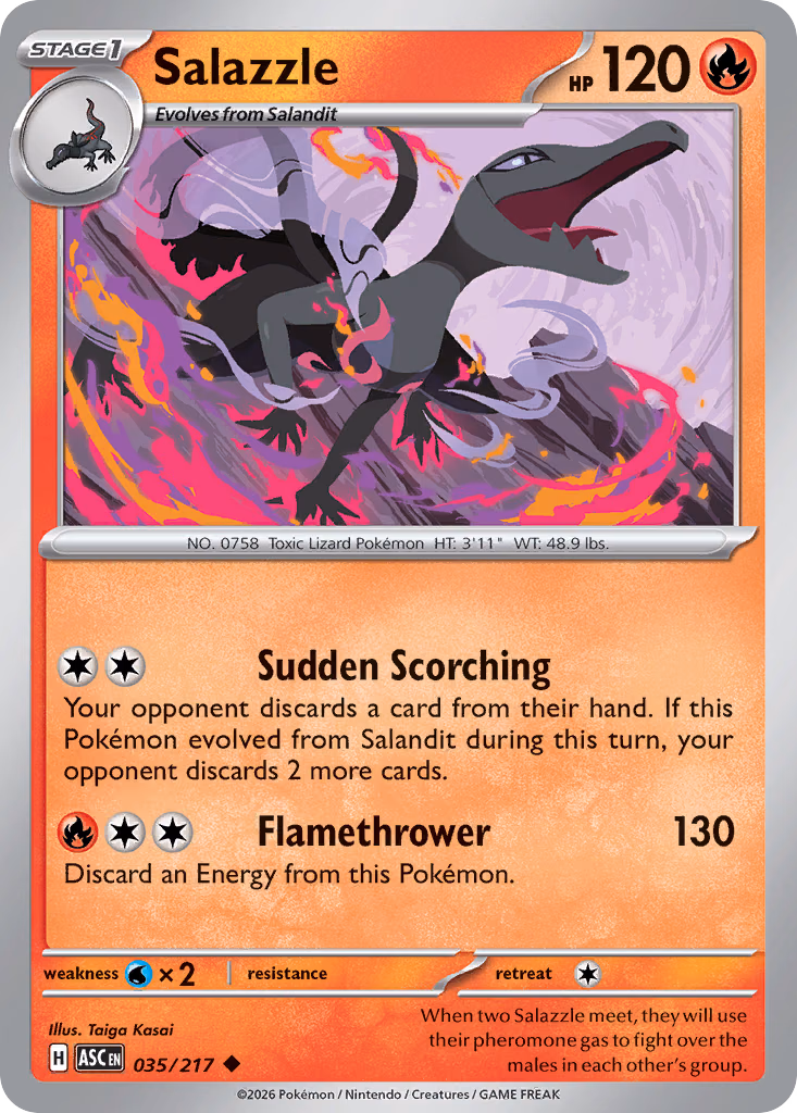 Salazzle Pokemon card (035/217, Ascended Heroes)