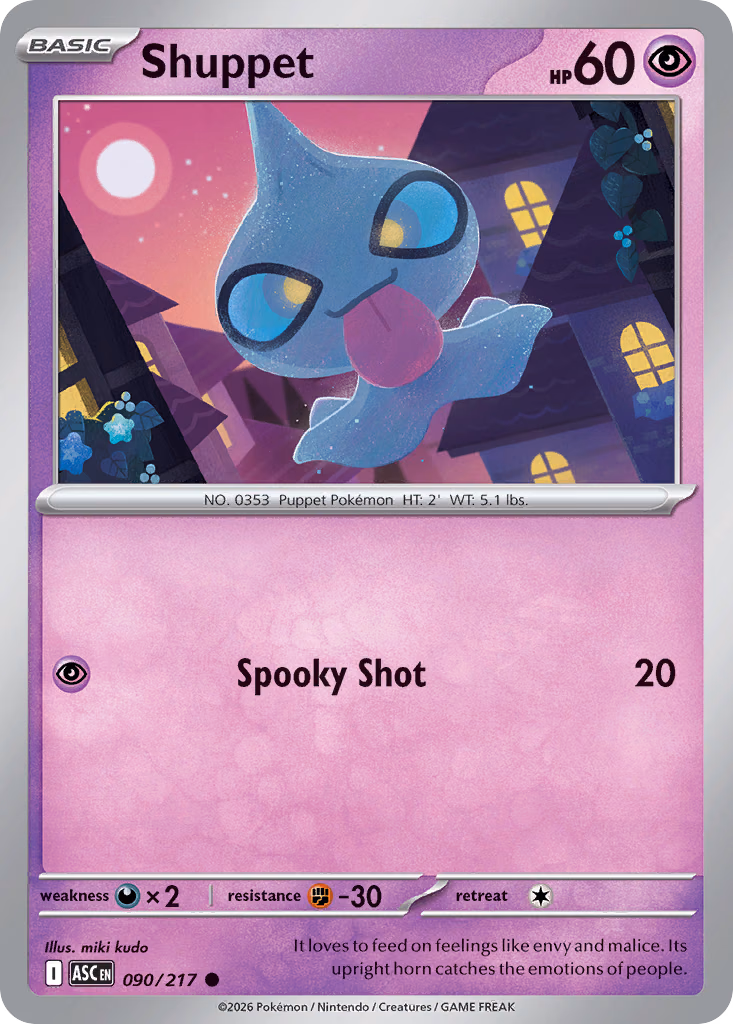 Shuppet Pokemon card (090/217, Ascended Heroes)