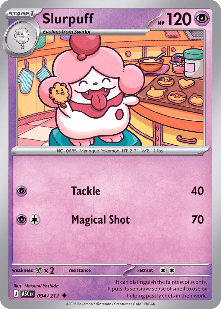 Slurpuff Pokemon card (094/217, Ascended Heroes)