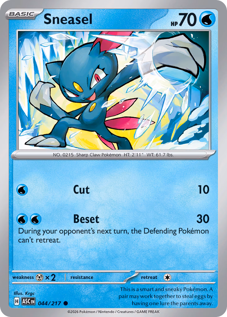 Sneasel Pokemon card (044/217, Ascended Heroes)