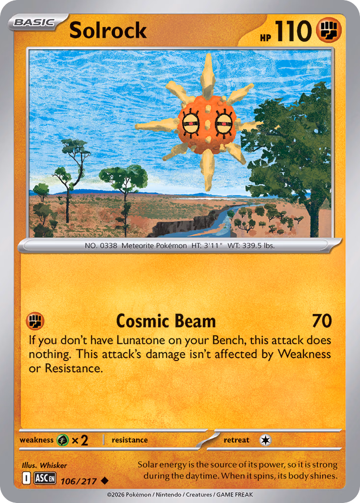 Solrock Pokemon card (106/217, Ascended Heroes)