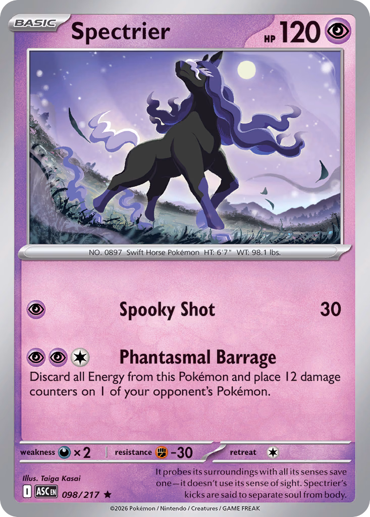 Spectrier Pokemon card (098/217, Ascended Heroes)