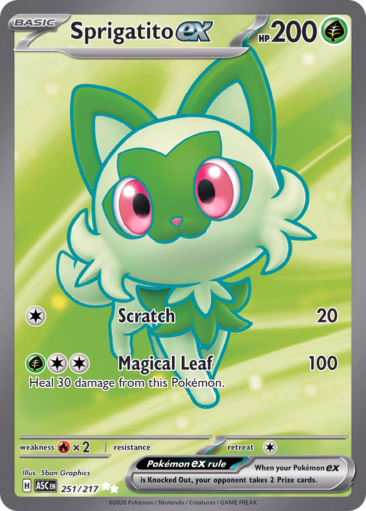 Sprigatito ex Pokemon card (251/217, Ascended Heroes)