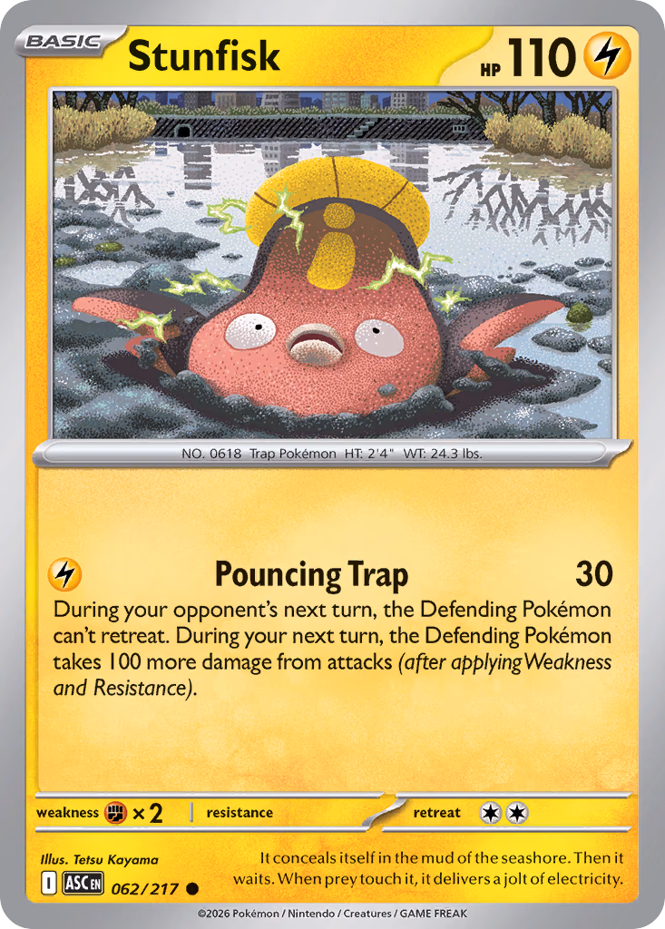 Stunfisk Pokemon card (062/217, Ascended Heroes)
