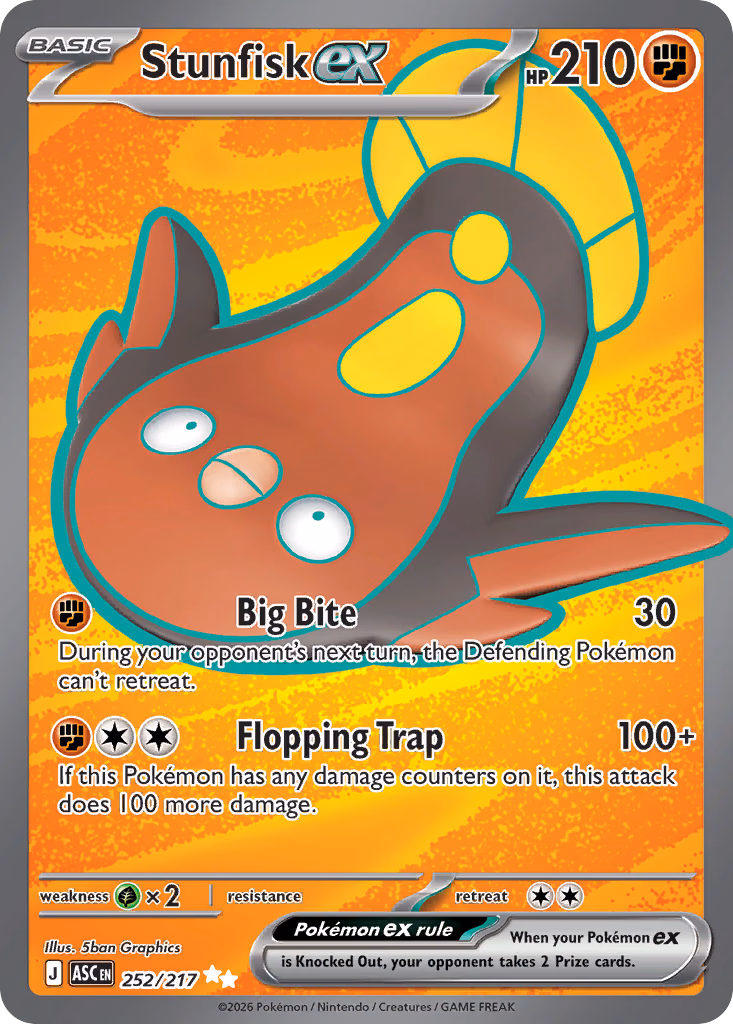 Stunfisk ex Pokemon card (252/217, Ascended Heroes)