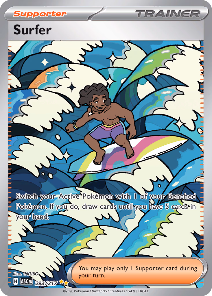 Surfer Pokemon card (293/217, Ascended Heroes)