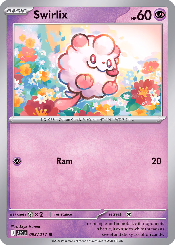 Swirlix Pokemon card (093/217, Ascended Heroes)