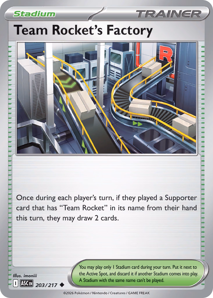 Team Rocket's Factory Pokemon card (203/217, Ascended Heroes)