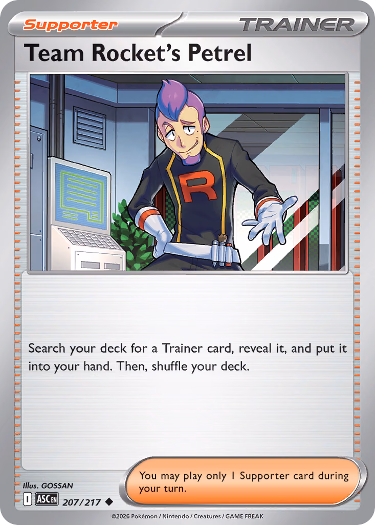 Team Rocket's Petrel Pokemon card (207/217, Ascended Heroes)