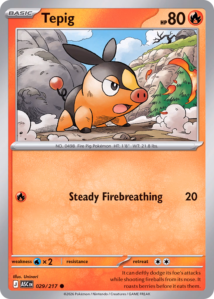 Tepig Pokemon card (029/217, Ascended Heroes)
