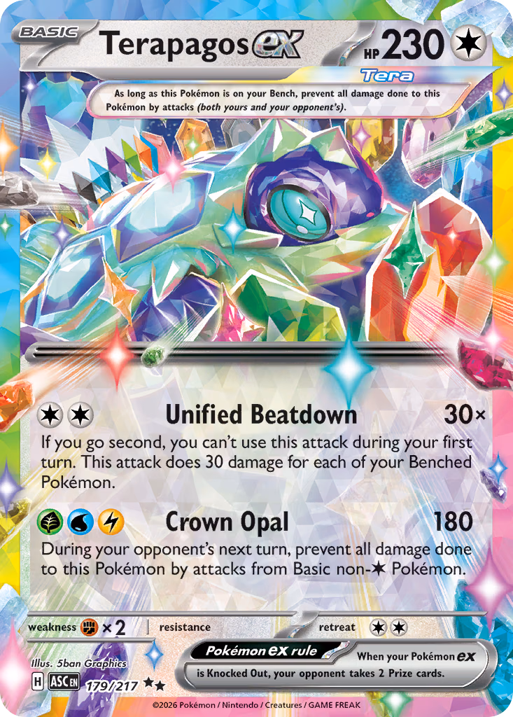 Terapagos ex Pokemon card (179/217, Ascended Heroes)