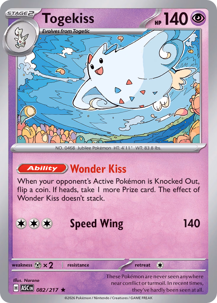 Togekiss Pokemon card (082/217, Ascended Heroes)