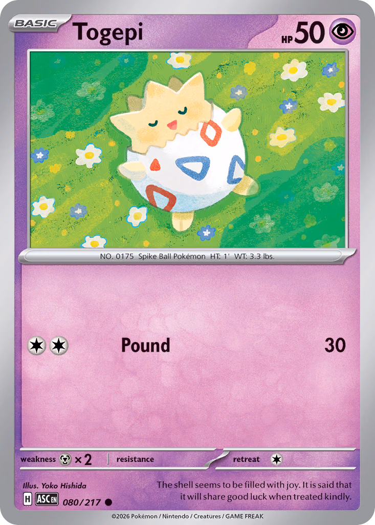 Togepi Pokemon card (080/217, Ascended Heroes)