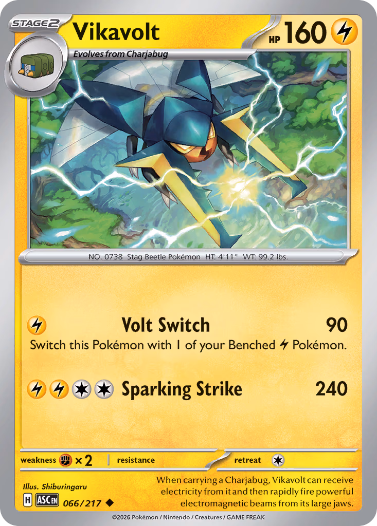 Vikavolt Pokemon card (066/217, Ascended Heroes)
