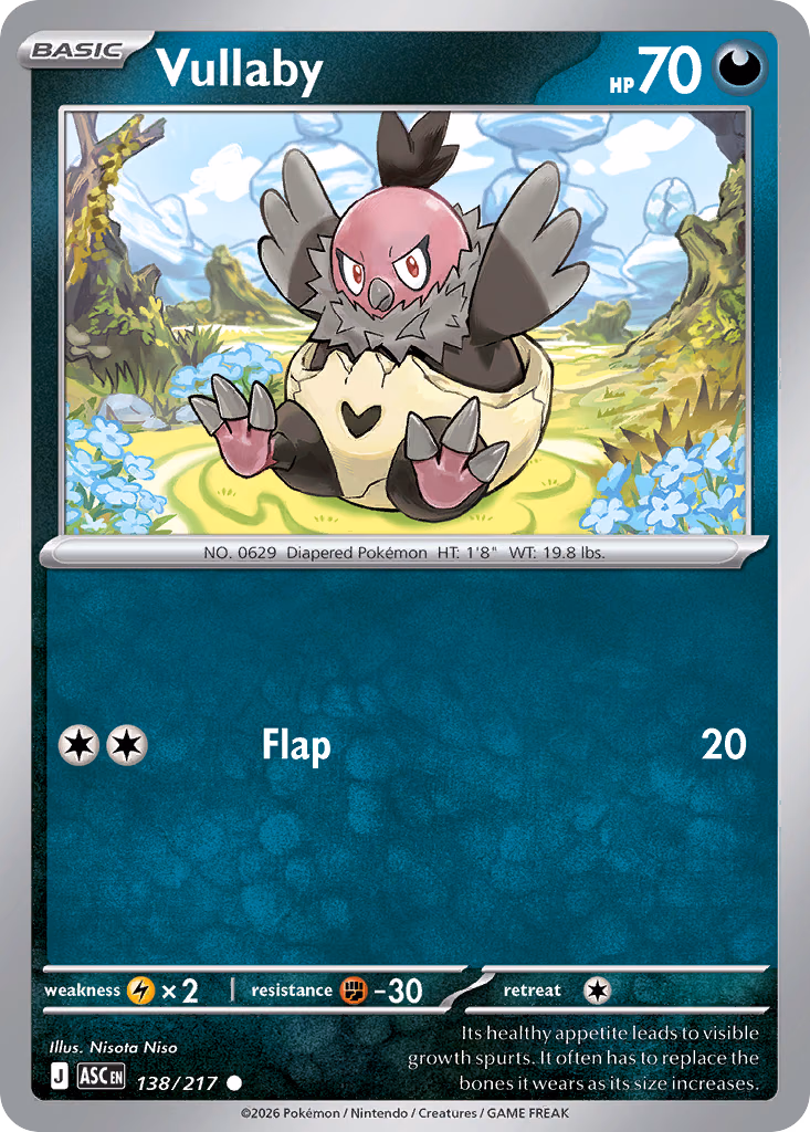 Vullaby Pokemon card (138/217, Ascended Heroes)