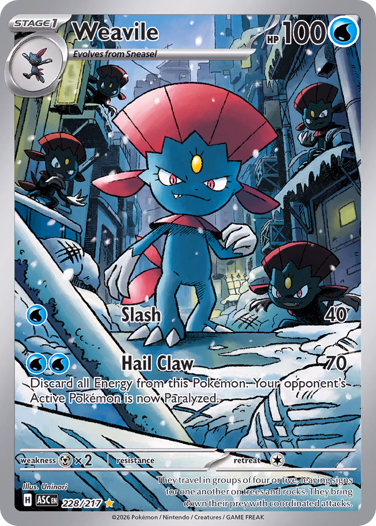 Weavile Pokemon card (228/217, Ascended Heroes)