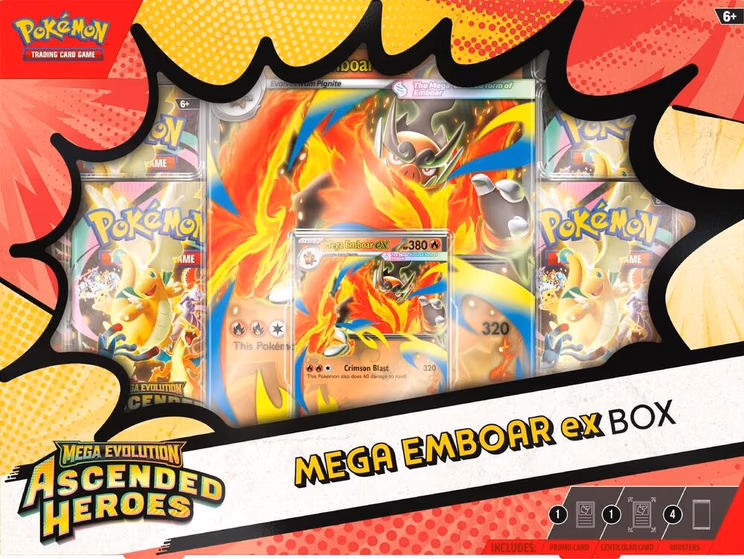 Pokemon Ascended Heroes Mega Emboar ex Box