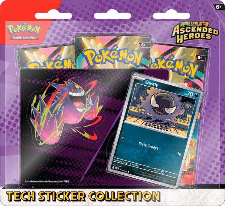 Pokemon Ascended Heroes Mega Evolution: Ascended Heroes Tech Sticker Collection - Gastly