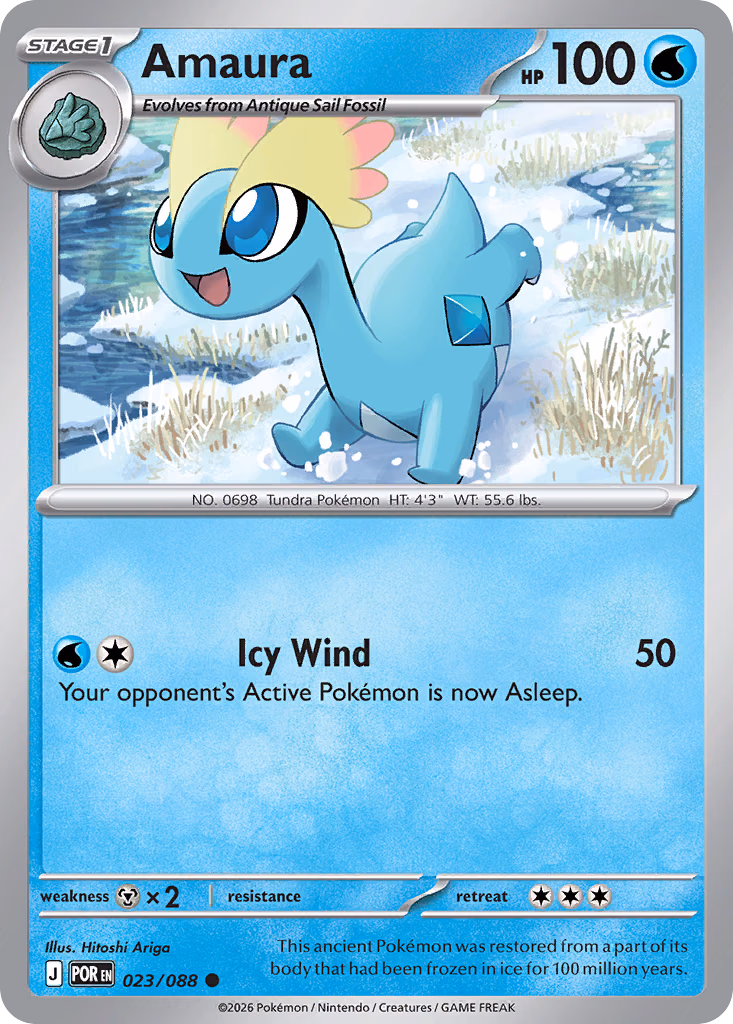 Amaura Pokemon card (023/088, Perfect Order)
