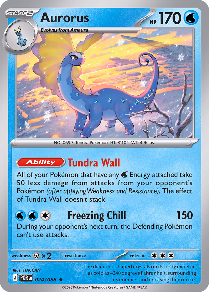 Aurorus Pokemon card (024/088, Perfect Order)