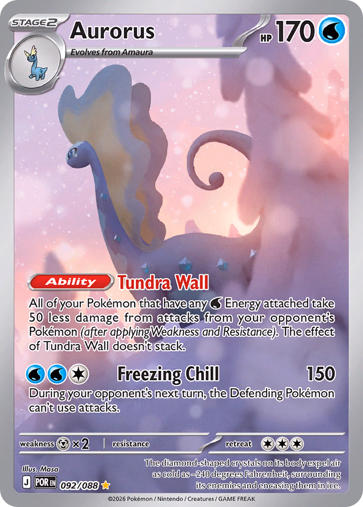 Aurorus Pokemon card (092/088, Perfect Order)