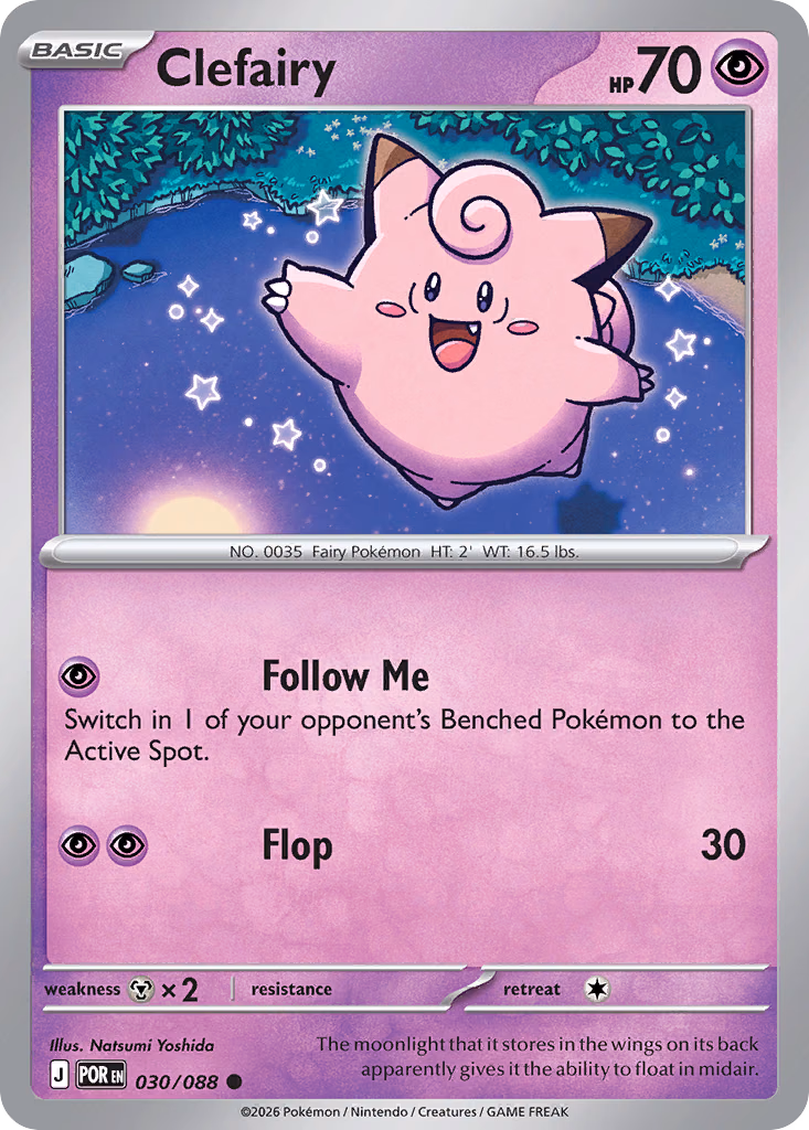 Clefairy Pokemon card (030/088, Perfect Order)