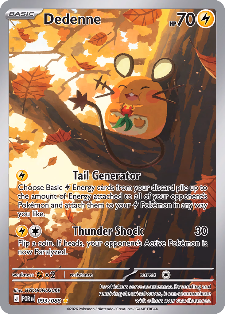 Dedenne Pokemon card (093/088, Perfect Order)