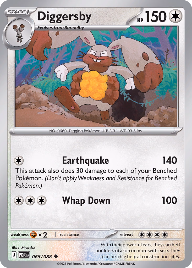 Diggersby Pokemon card (065/088, Perfect Order)