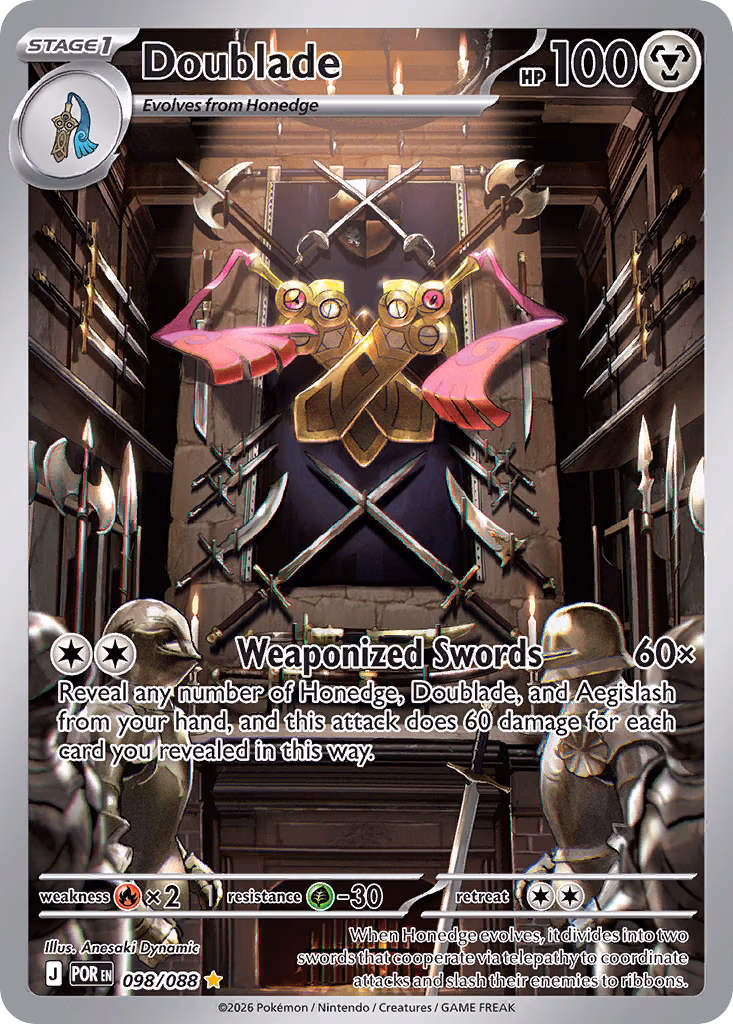Doublade Pokemon card (098/088, Perfect Order)