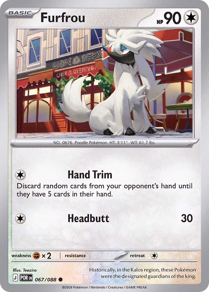 Furfrou Pokemon card (067/088, Perfect Order)