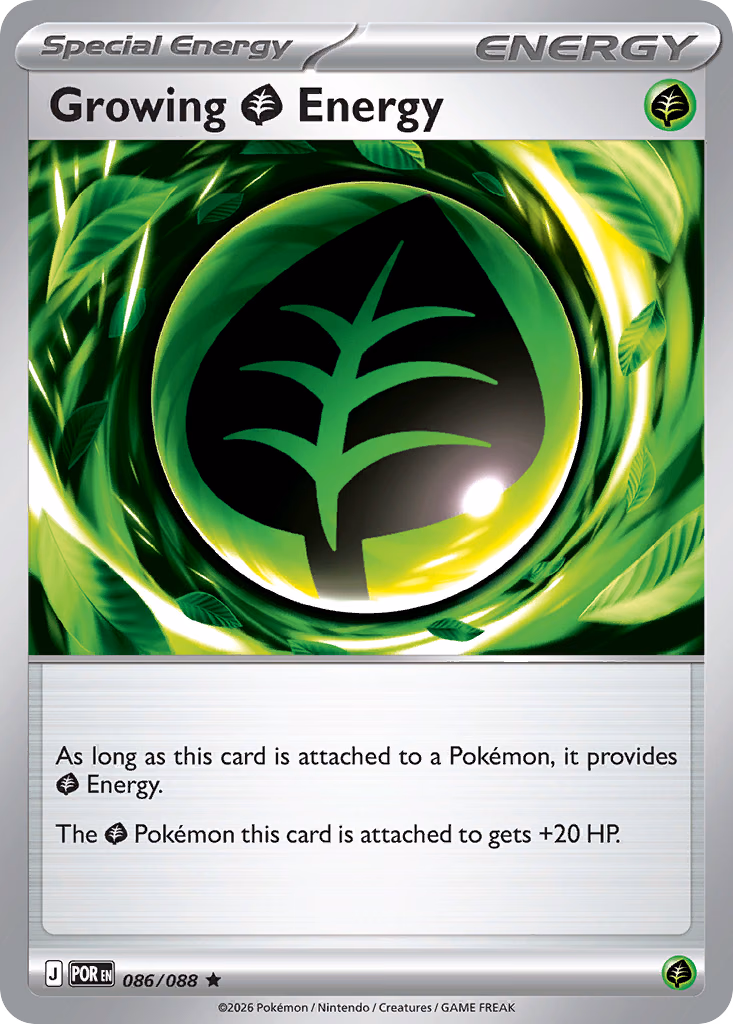 Growing Grass Energy Pokemon card (086/088, Perfect Order)