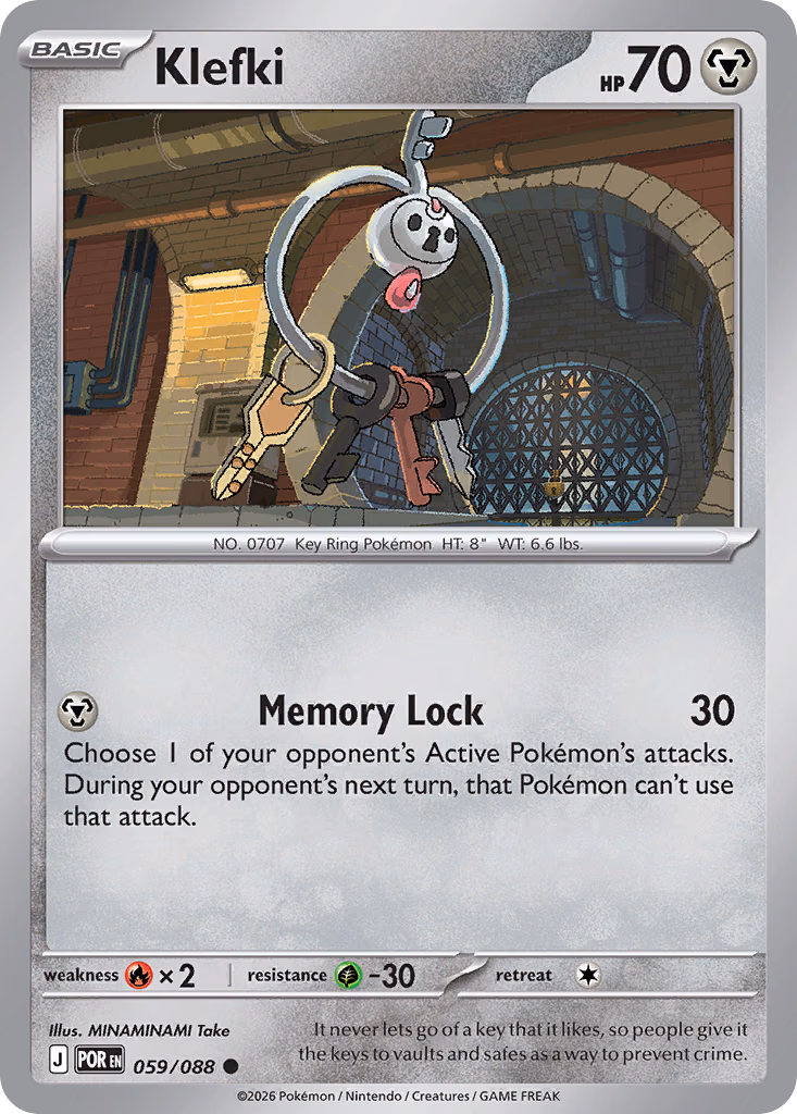 Klefki Pokemon card (059/088, Perfect Order)