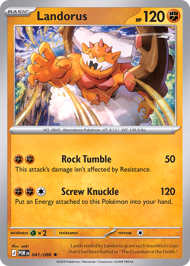 Landorus Pokemon card (041/088, Perfect Order)