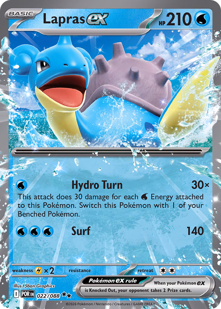 Lapras ex Pokemon card (022/088, Perfect Order)
