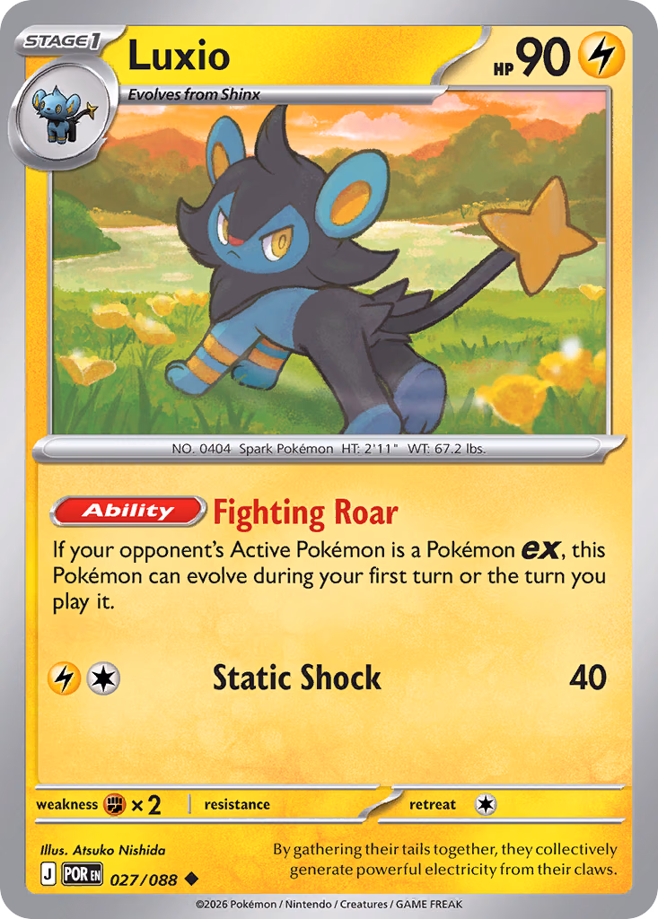 Luxio Pokemon card (027/088, Perfect Order)