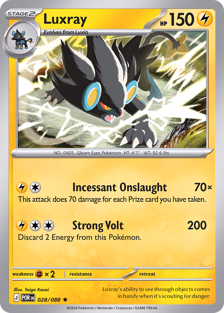 Luxray Pokemon card (028/088, Perfect Order)