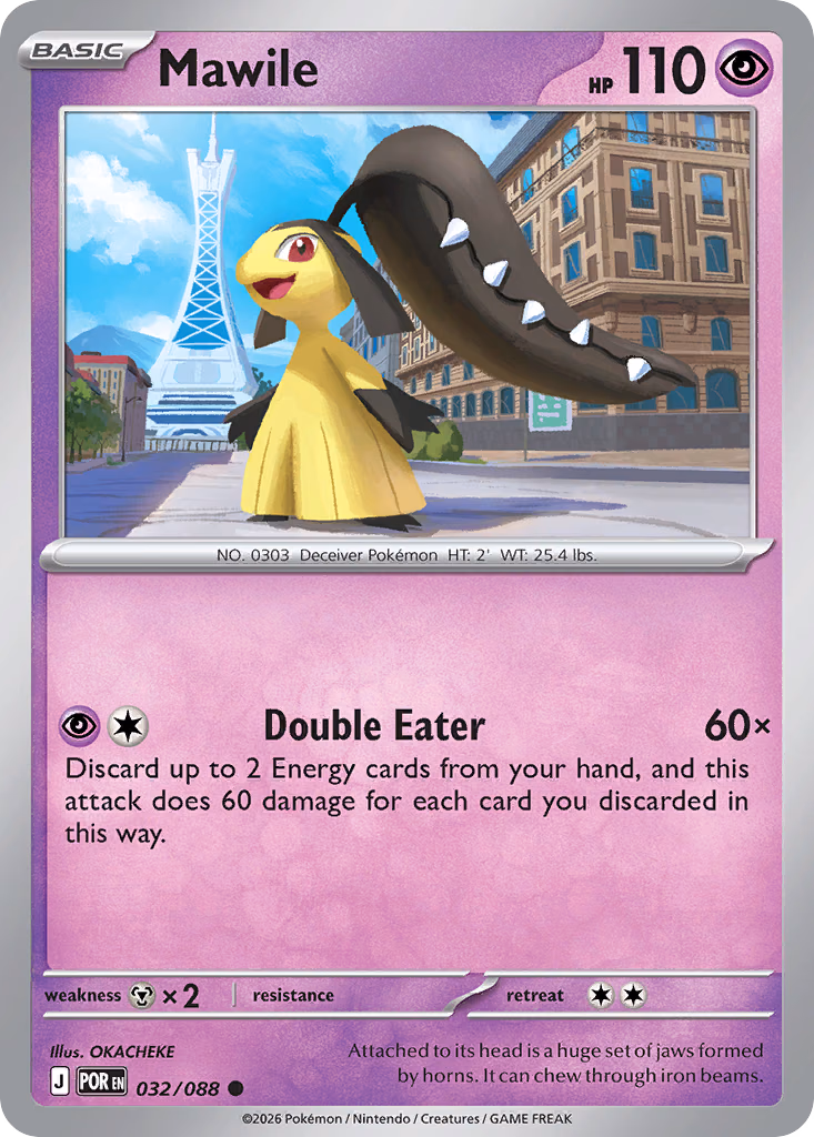 Mawile Pokemon card (032/088, Perfect Order)