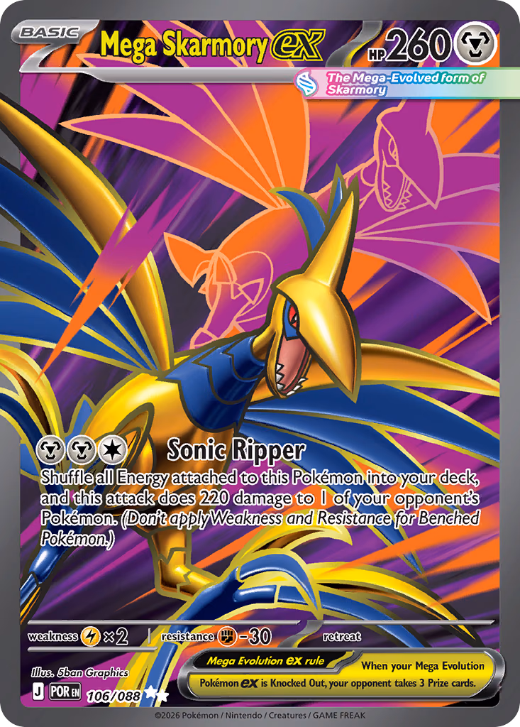 Mega Skarmory ex Pokemon card (106/088, Perfect Order)