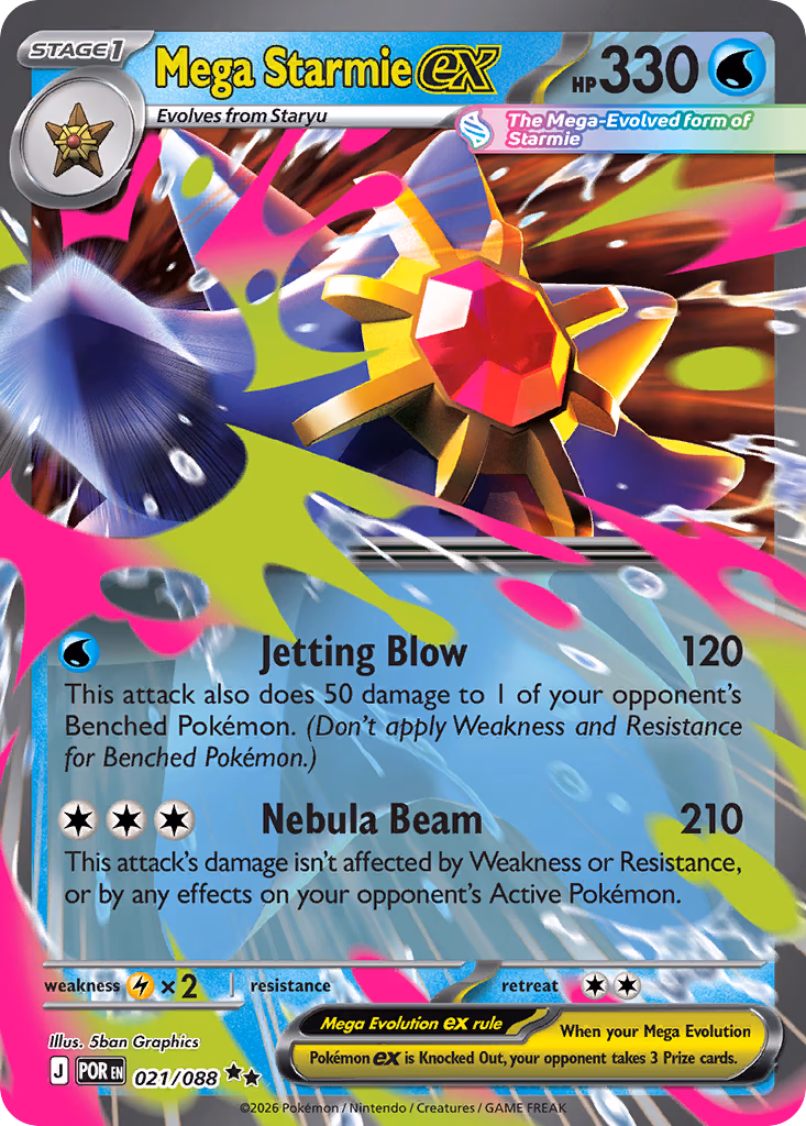 Mega Starmie ex Pokemon card (021/088, Perfect Order)
