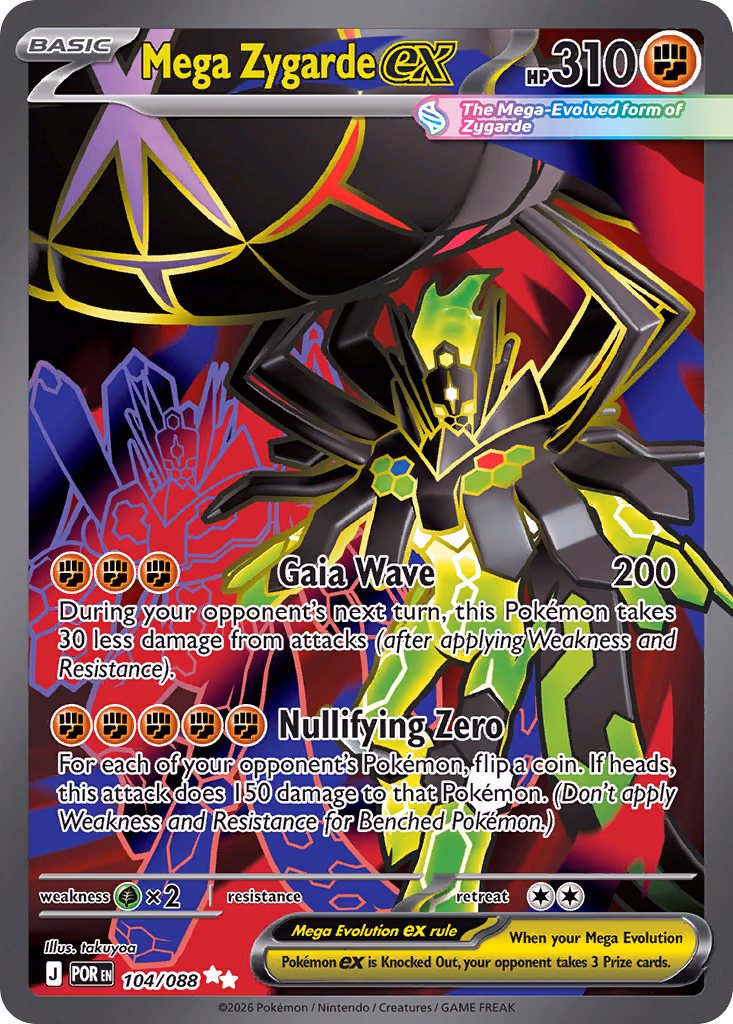 Mega Zygarde ex Pokemon card (104/088, Perfect Order)
