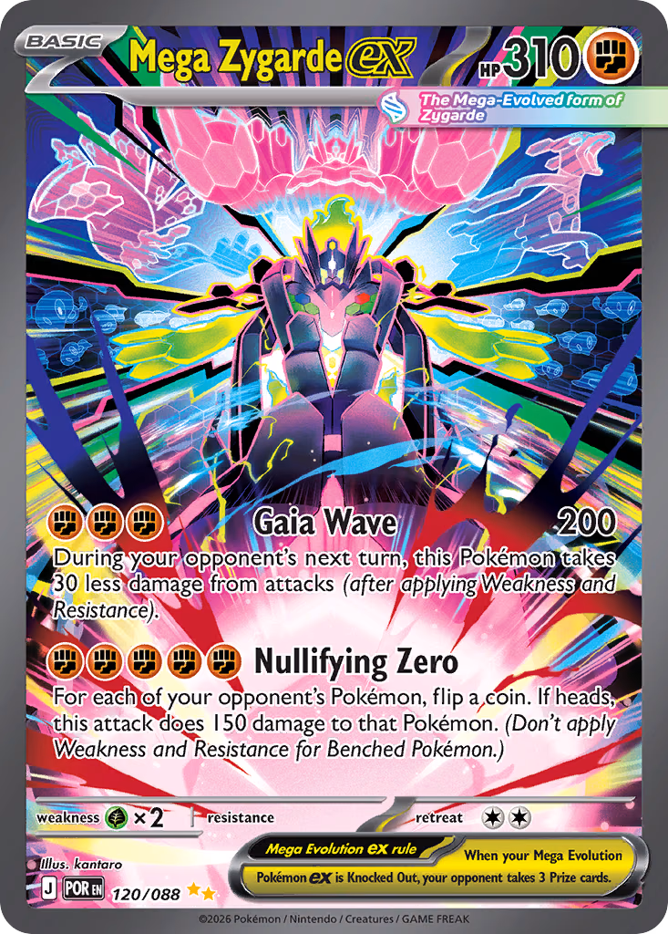Mega Zygarde ex Pokemon card (120/088, Perfect Order)