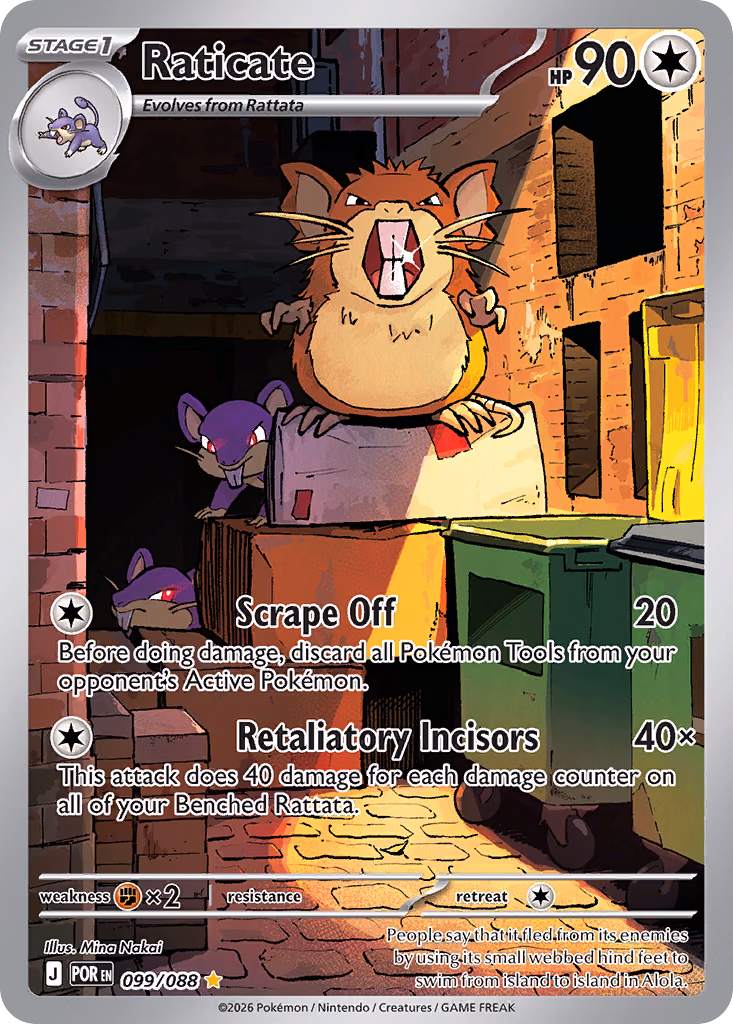 Raticate Pokemon card (099/088, Perfect Order)