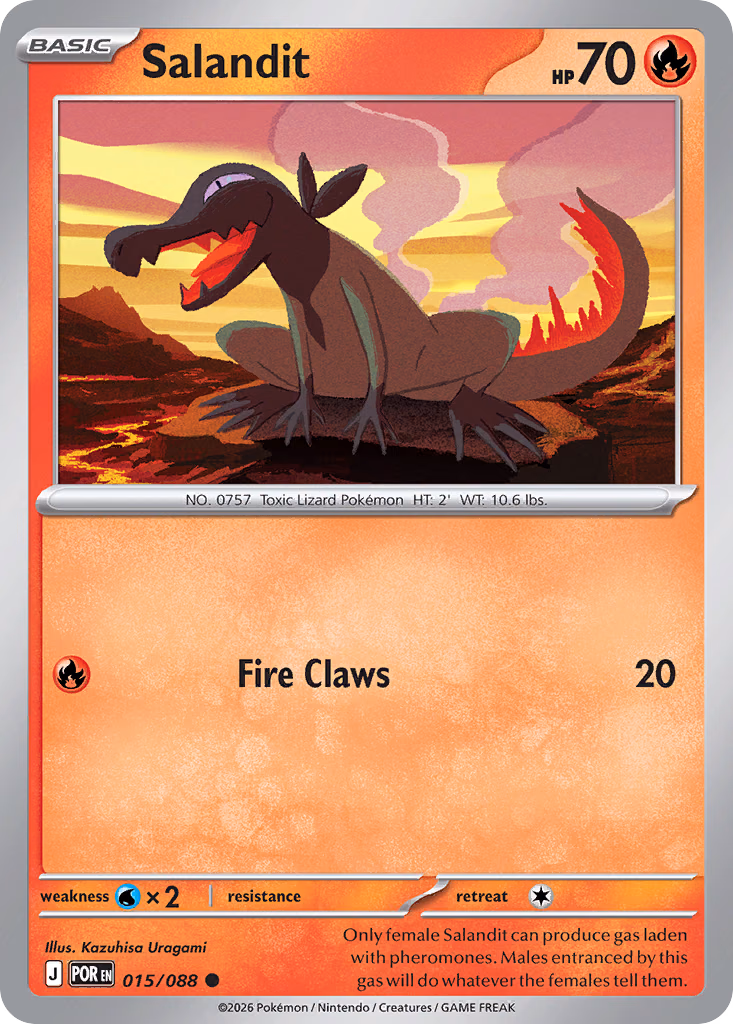 Salandit Pokemon card (015/088, Perfect Order)