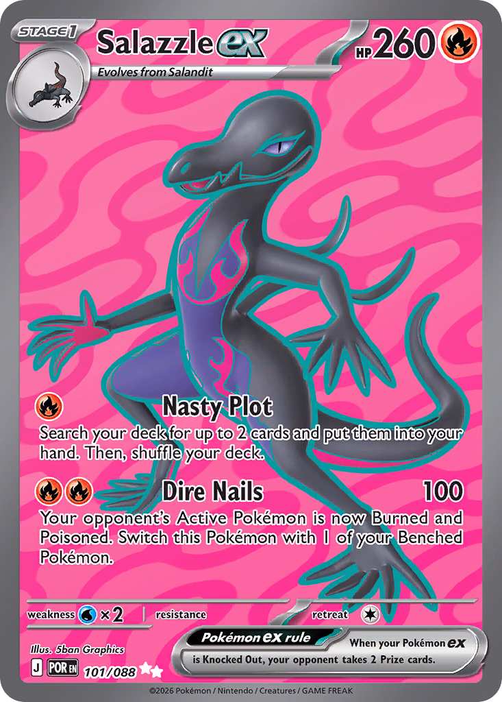 Salazzle ex Pokemon card (101/088, Perfect Order)