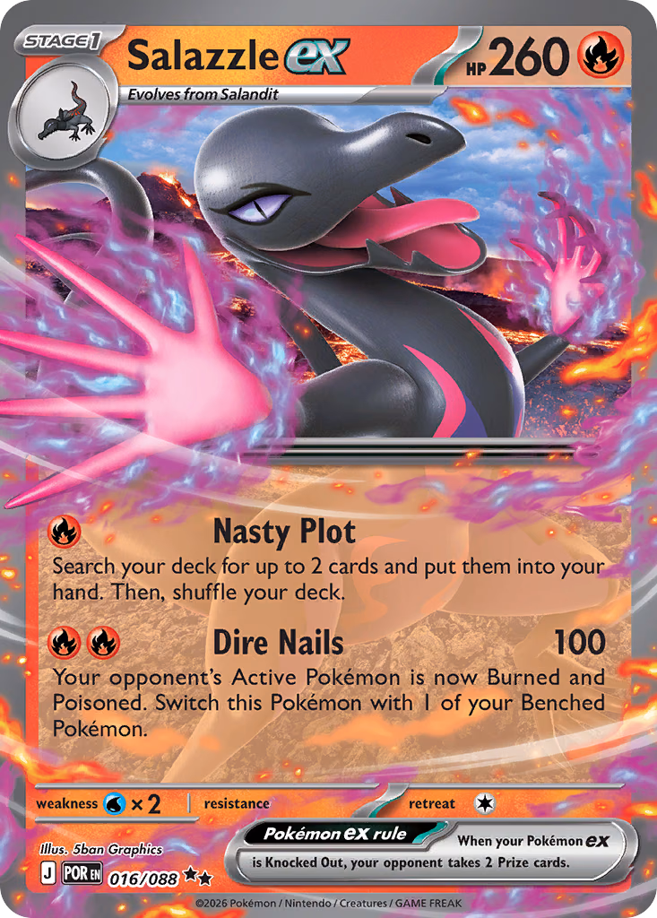 Salazzle ex Pokemon card (016/088, Perfect Order)
