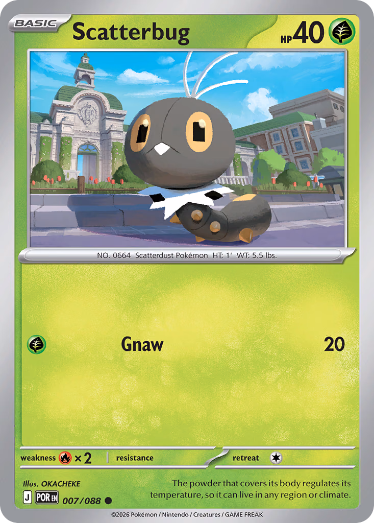 Scatterbug Pokemon card (007/088, Perfect Order)